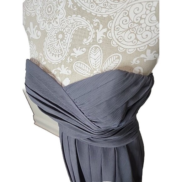 David's Bridal Strapless Pewter Knee Length Dress  Wedding, Formal, Prom Size 4 - Picture 2 of 8